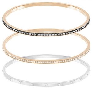Swarovski Hint Bangle Set of 3 Bracelets Multi-Colored NWT
